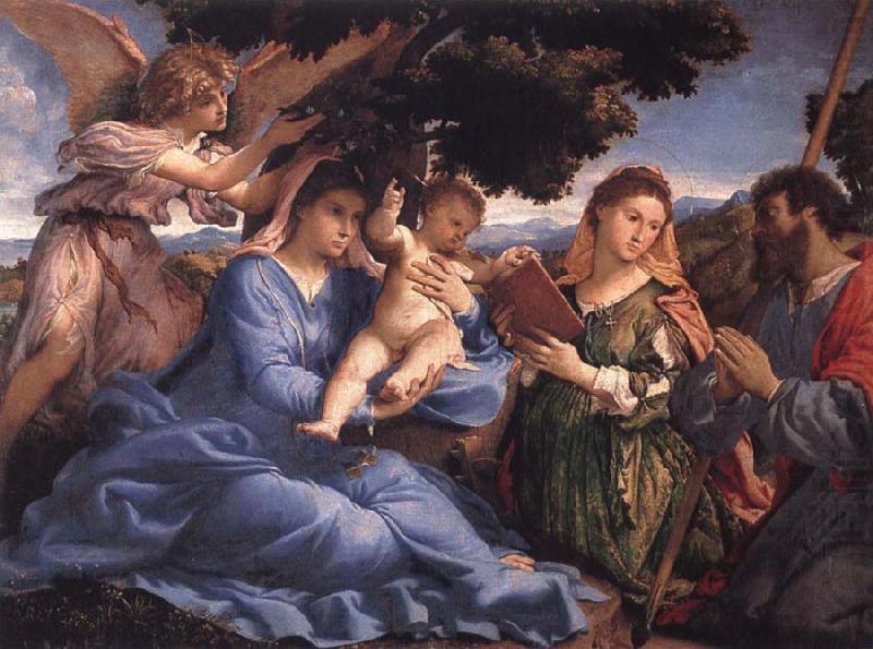 Virgin and Child with SS Catherine and Fames the Greater, Lorenzo Lotto